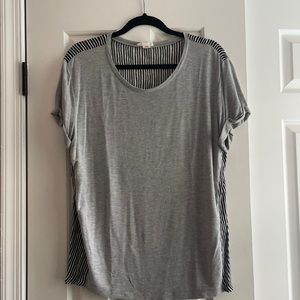 Loft rolled sleeve tshirt with patterned back